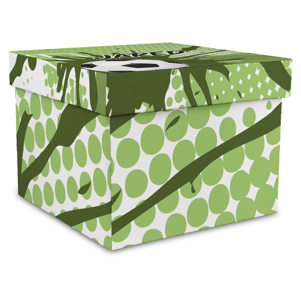 Custom Soccer Gift Box with Lid - Canvas Wrapped - XX-Large (Personalized)