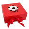 Soccer Gift Boxes with Magnetic Lid - Red - Front