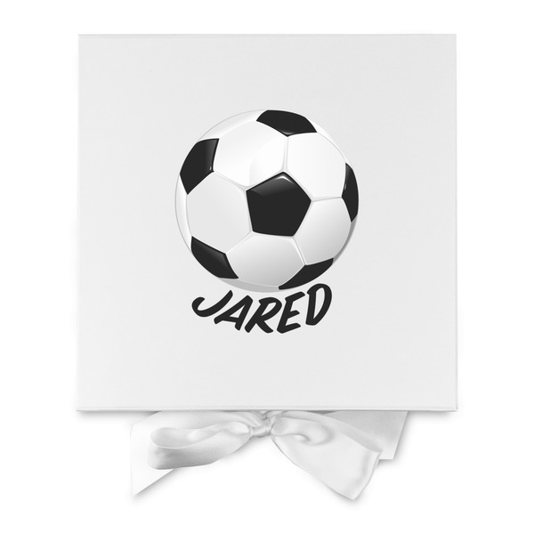 Soccer Gift Boxes with Magnetic Lid - White - Approval