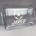 Soccer Glass Baking and Cake Dish (Personalized)