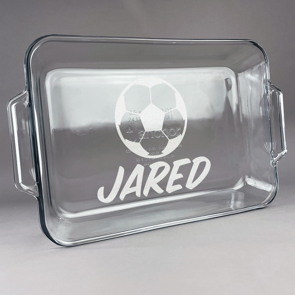 Custom Soccer Glass Baking and Cake Dish (Personalized)