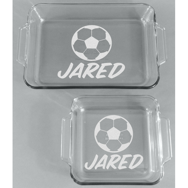 Soccer Glass Baking Dish Set - FRONT