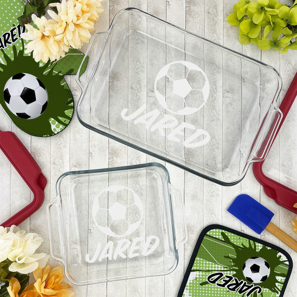 Soccer Glass Baking Dish Set - LIFESTYLE