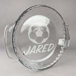 Soccer Glass Pie Dish - 9.5in Round (Personalized)