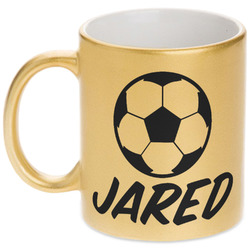 Soccer Metallic Gold Mug (Personalized)