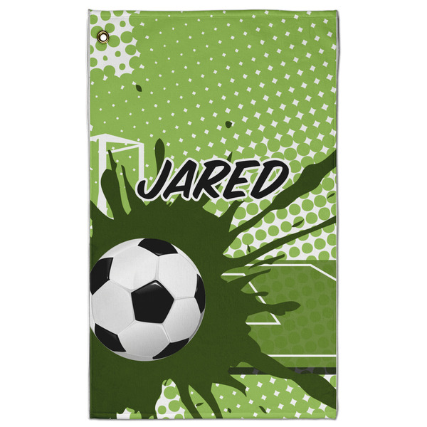 Custom Soccer Golf Towel - Poly-Cotton Blend - Large w/ Name or Text