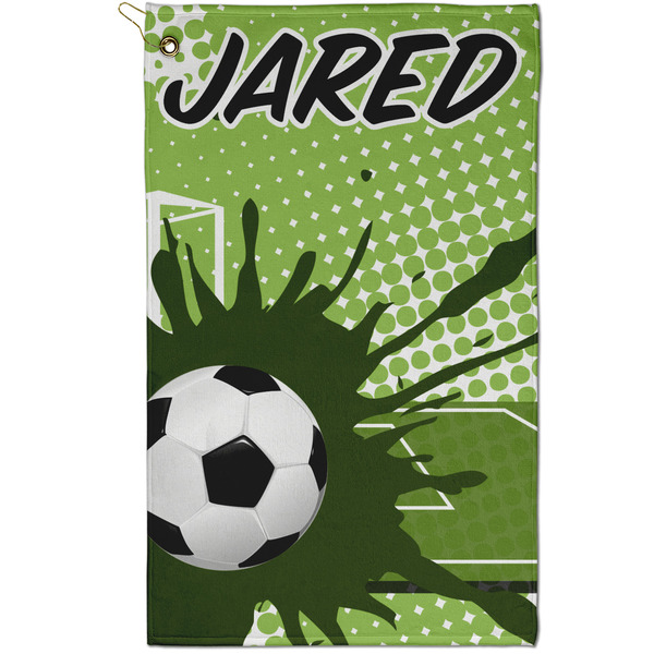 Custom Soccer Golf Towel - Poly-Cotton Blend - Small w/ Name or Text
