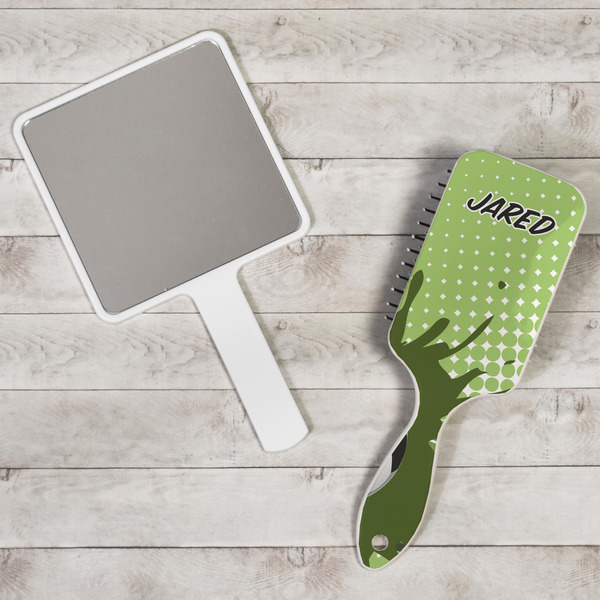 Soccer Hair Brush - In Context