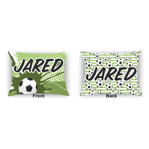 Soccer Indoor Rectangular Burlap Pillow (Front and Back)