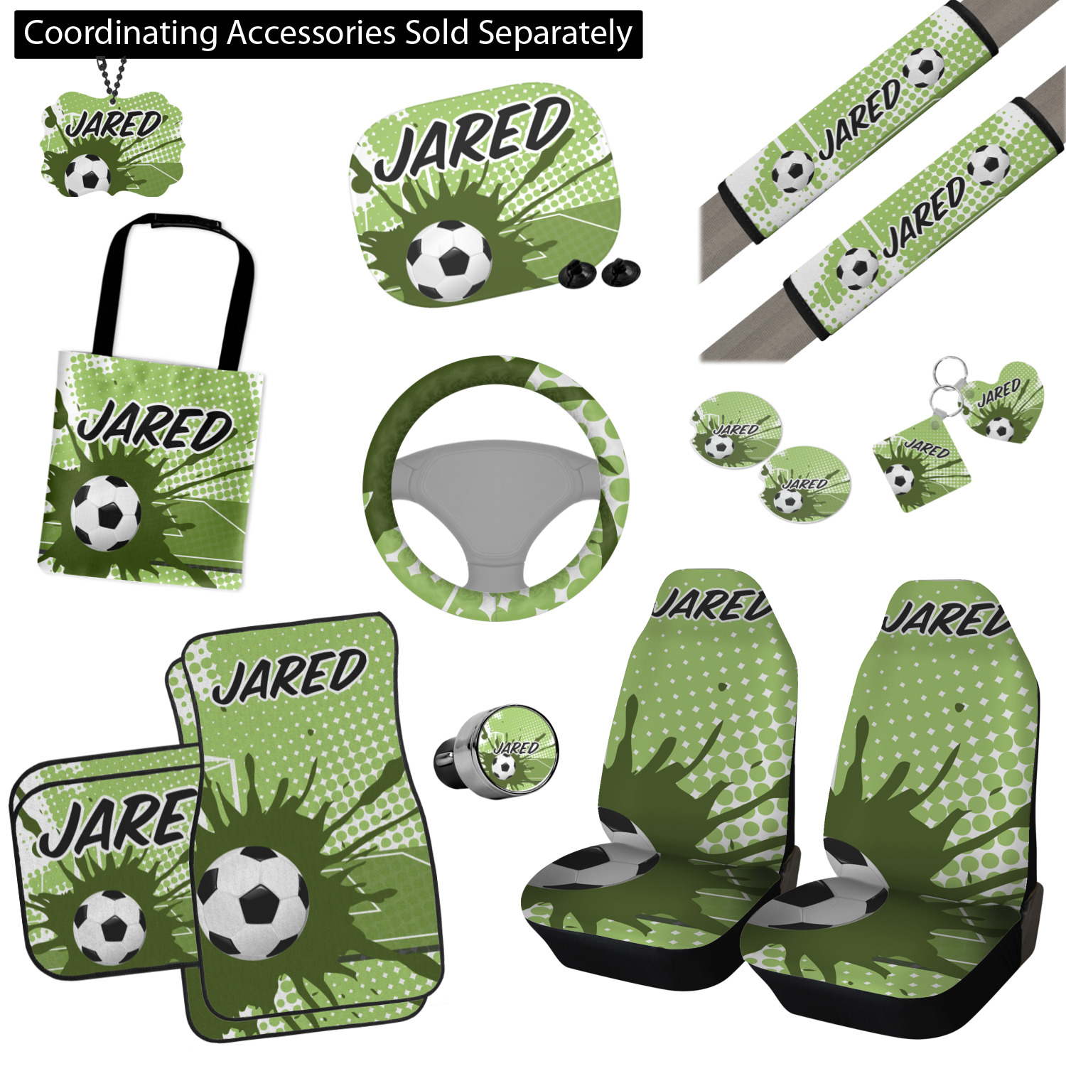 Custom Soccer Car Seat Covers (Set of Two) (Personalized) YouCustomizeIt