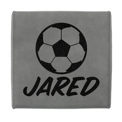 Soccer Jewelry Gift Box - Engraved Leather Lid (Personalized)
