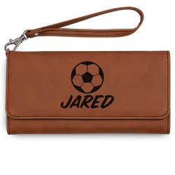Soccer Ladies Leatherette Wallet - Laser Engraved (Personalized)