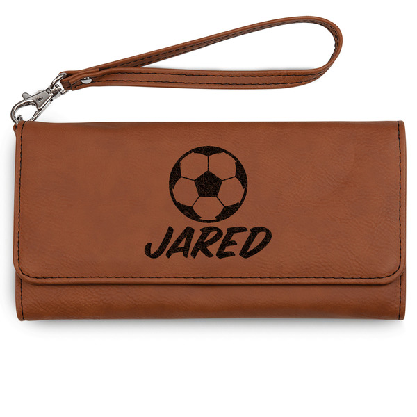 Custom Soccer Ladies Leatherette Wallet - Laser Engraved (Personalized)
