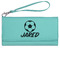Soccer Ladies Wallet - Leather - Teal - Front View