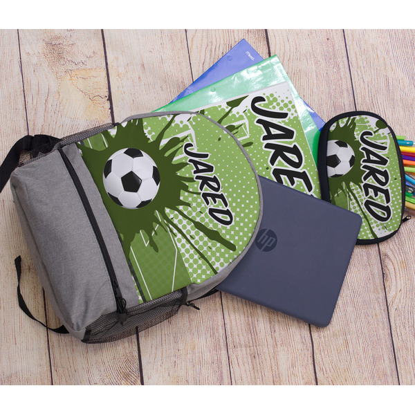 Soccer Large Backpack - Gray - With Stuff