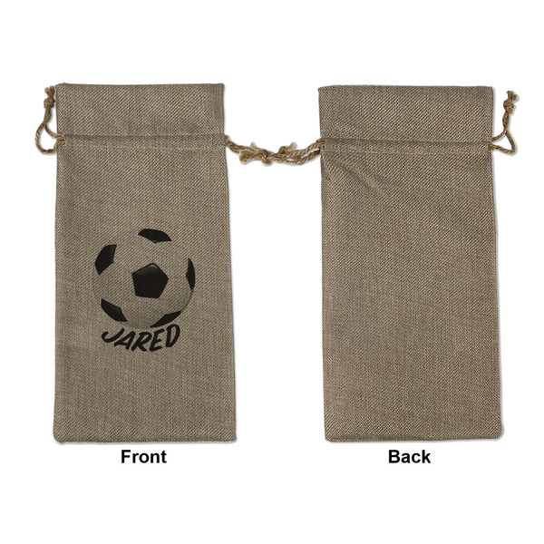 Soccer Large Burlap Gift Bags - Front Approval