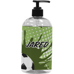 Soccer Plastic Soap / Lotion Dispenser (16 oz - Large - Black) (Personalized)