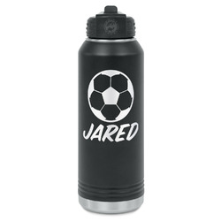 Soccer Water Bottle - Laser Engraved - Front (Personalized)