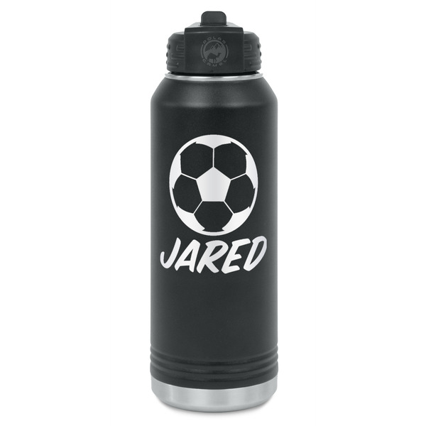 Custom Soccer Water Bottle - Laser Engraved - Front (Personalized)