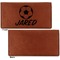 Soccer Leather Checkbook Holder Front and Back Single Sided - Apvl