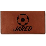 Soccer Leatherette Checkbook Holder - Double Sided (Personalized)