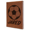 Soccer Leather Sketchbook - Large - Double Sided - Angled View