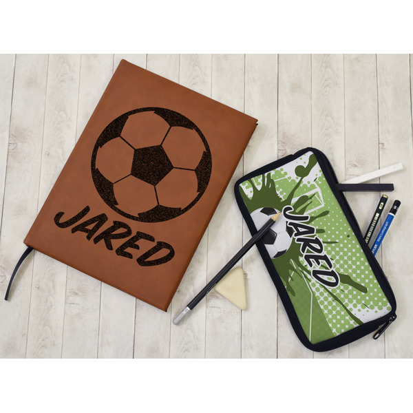 Soccer Leather Sketchbook - Large - Double Sided - In Context