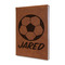 Soccer Leather Sketchbook - Small - Double Sided - Angled View