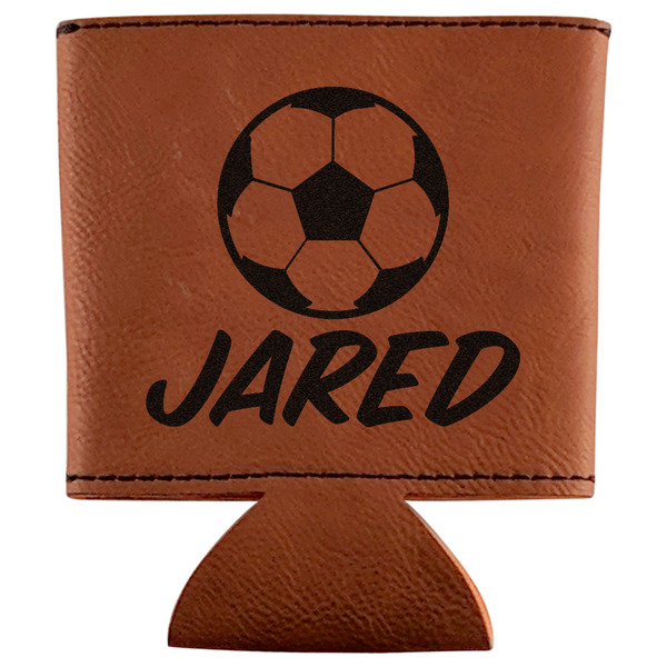 Custom Soccer Leatherette Can Sleeve (Personalized)
