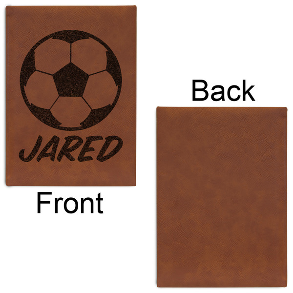 Soccer Leatherette Journal - Large - Single Sided - Front & Back View