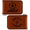 Soccer Leatherette Magnetic Money Clip - Front and Back
