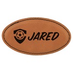 Soccer Leatherette Oval Name Badge with Magnet (Personalized)