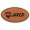 Soccer Leatherette Oval Name Badges with Magnet - Main