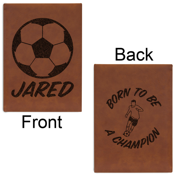 Soccer Leatherette Sketchbooks - Large - Double Sided - Front & Back View