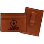 Soccer Leatherette Wallet with Money Clip (Personalized)