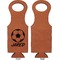 Soccer Leatherette Wine Tote Single Sided - Front and Back