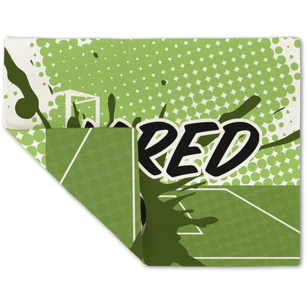 Custom Soccer Double-Sided Linen Placemat - Single w/ Name or Text