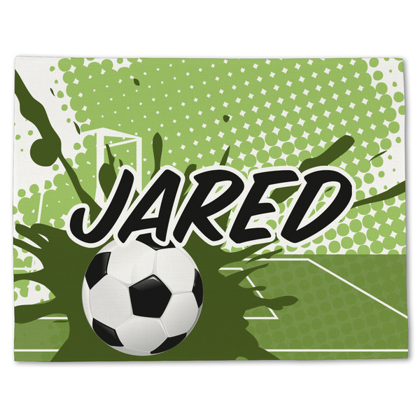 Custom Soccer Single-Sided Linen Placemat - Single w/ Name or Text