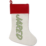 Soccer Red Linen Stocking (Personalized)