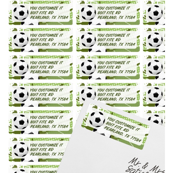 Soccer Mailing Label on Envelope - Multiple Labels
