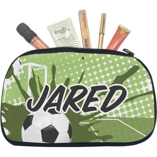 Custom Soccer Makeup / Cosmetic Bag - Medium (Personalized)
