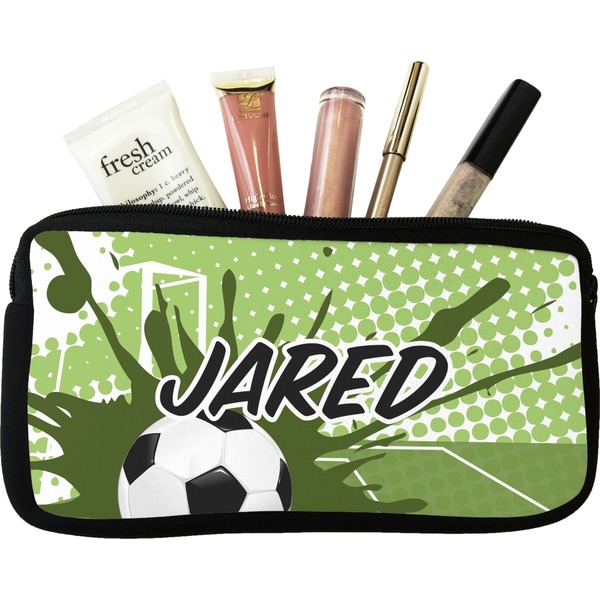 Custom Soccer Makeup / Cosmetic Bag - Small (Personalized)