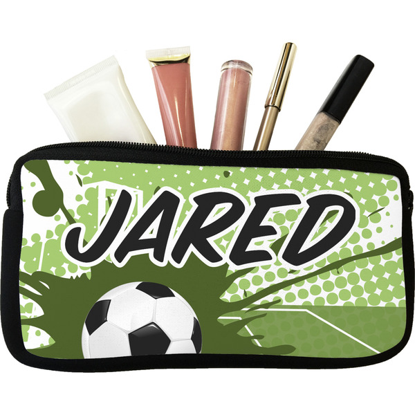 Custom Soccer Makeup / Cosmetic Bag - Small (Personalized)