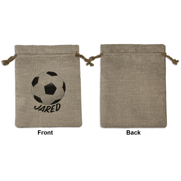 Soccer Medium Burlap Gift Bag - Front Approval