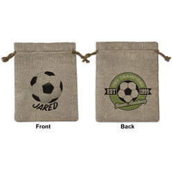 Soccer Medium Burlap Gift Bag - Front & Back (Personalized)