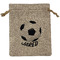Soccer Medium Burlap Gift Bag - Front