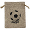 Soccer Medium Burlap Gift Bag - Front (Personalized)