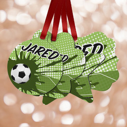 Soccer Metal Ornaments - Double Sided w/ Name or Text