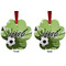 Soccer Metal Paw Ornament - Front and Back