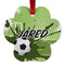 Soccer Metal Paw Ornament - Front